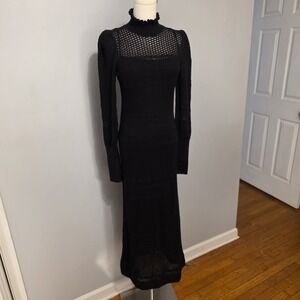 Ralph Lauren Purple Label Lace Puff Sleeve‎ Sweater Cocktail Dress Size L $2,990